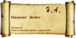 Hausner Andor névjegykártya